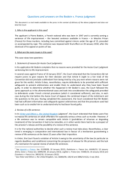 Questions and answers on the Bodein v. France judgment