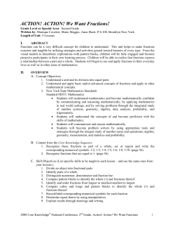 ACTION! ACTION! We Want Fractions!