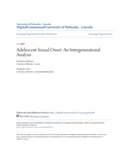 Adolescent Sexual Onset - DigitalCommons@University of