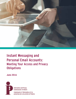 Instant Messaging and Personal Email Accounts