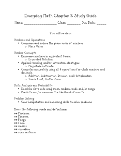 Everyday Math Chapter 2 Study Guide