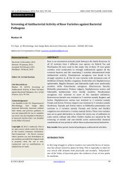 Screening of Antibacterial Activity of Rose Varieties against Bacterial