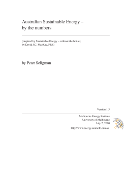 Australian Sustainable Energy &ndash; by the numbers