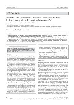 Cradle-to-gate environmental assessment of enzyme products