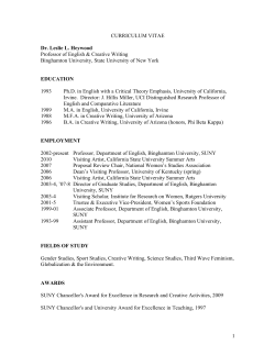 Curriculum Vitae - Binghamton University