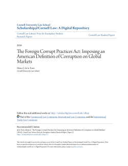 The Foreign Corrupt Practices Act: Imposing an American Definition
