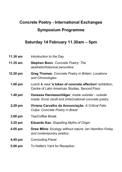 Concrete Poetry - International Exchanges Symposium Programme