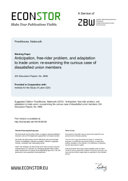 Anticipation, Free-Rider Problem, and Adaptation to