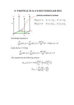 2- Particle in a 2-D Rectangular Box