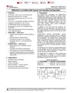 DS92LV2411/12 5-50MHz 24-Bit Channel Link II Serializer and
