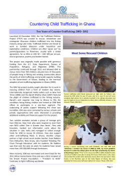 IOM Ghana Counter-Trafficking Update 2013