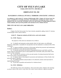 DANGEROUS ANIMALS, PIT BULL TERRIERS