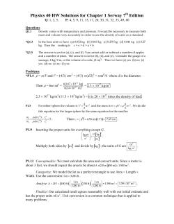 Physics 4A HW Solutions for Chapter 1 Serway