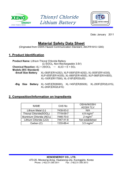 Thionyl Chloride Lithium Battery
