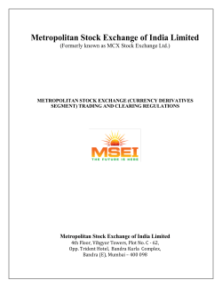 MCX Stock Exchange (Currency Derivatives Segment