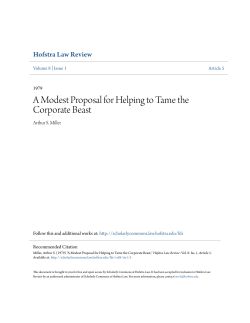 A Modest Proposal for Helping to Tame the Corporate Beast