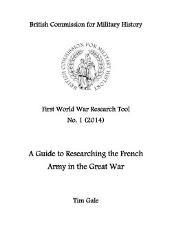 A Guide to Researching the French Army in the Great War