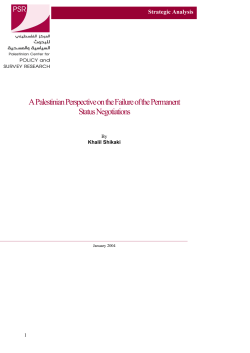 A Palestinian Perspective on the Failure of the Permanent Status