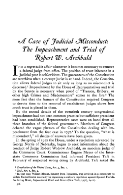 The Impeachment and Trial of Robert W. Archbald
