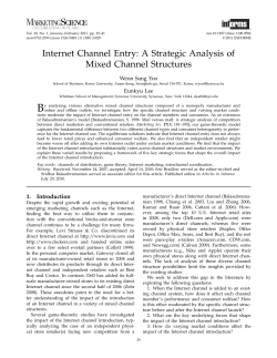Internet Channel Entry: A Strategic Analysis of Mixed Channel
