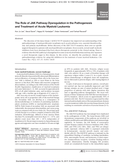 The Role of JAK Pathway Dysregulation in the Pathogenesis and