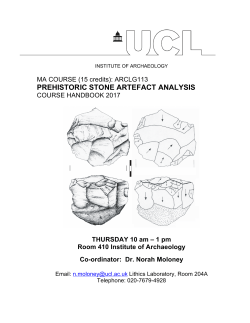 PREHISTORIC STONE ARTEFACT ANALYSIS