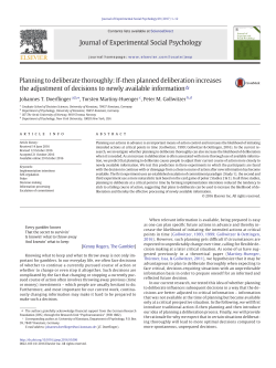 Planning to deliberate thoroughly: If-then planned