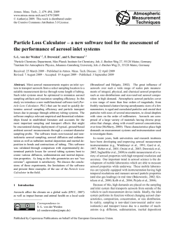 Particle Loss Calculator &ndash; a new software tool for the assessment of