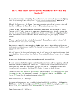 How did satyrday become the seventh day Sabbath