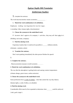 İşg&uuml;zar İngilis Dili Fənnindən Kollokvium Sualları