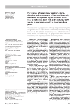 Prevalence of respiratory tract infections, allergies and assessment