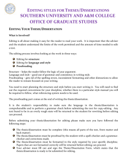 Editing Guidelines
