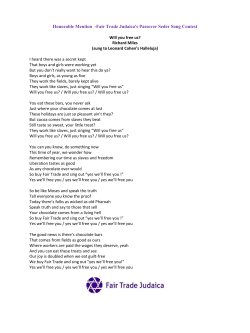 Honorable Mention -Fair Trade Judaica`s Passover Seder Song