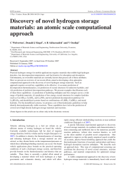 Discovery of novel hydrogen storage materials: an atomic scale