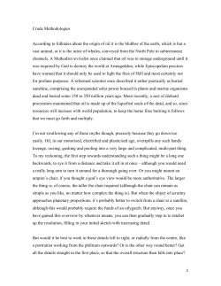 1 Crude Methodologies According to folktales about