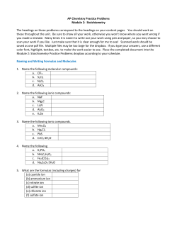 Stoichiometry Practice Problems Handout pdf