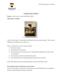Critical Literary Theories
