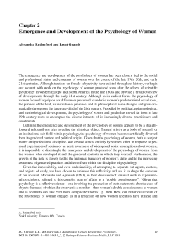 Emergence and Development of the Psychology of Women