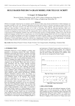 rule based pseudo n-gram model for telugu script