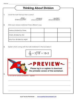 Thinking About Division - Super Teacher Worksheets