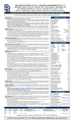 SAN DIEGO PADRES (3-8) vs. ARIZONA DIAMONDBACKS (4-7)