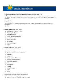 Signatory Name: Caltex Australia Petroleum Pty Ltd