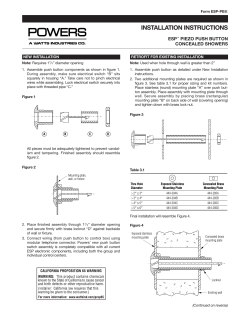 Installation Instructions - Watts Water Technologies