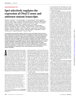Spt4 selectively regulates the expression of C9orf72 sense and