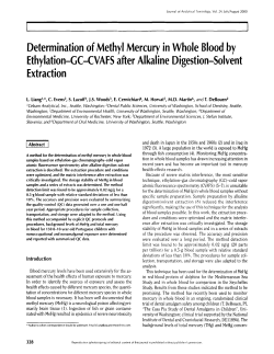 Determination of Methyl Mercury in Whole Blood by Ethylation