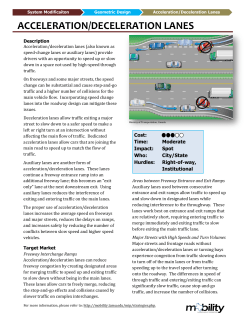 acceleration/deceleration lanes - Urban Mobility Information