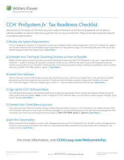 CCH&reg; ProSystem fx&reg; Tax Readiness Checklist