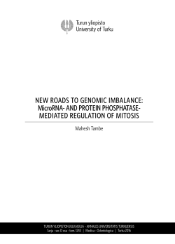 NEW ROADS TO GENOMIC IMBALANCE