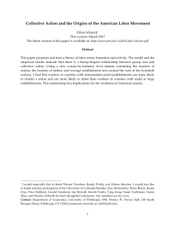 Collective Action and the Origins of the American Labor Movement