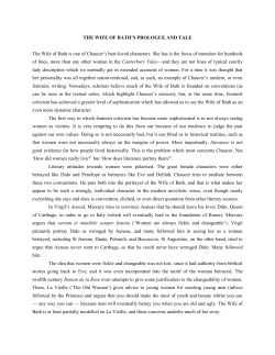 THE WIFE OF BATH`S PROLOGUE AND TALE The